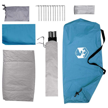 Tienda De Camping Con Techo Azul 4 Personas Poliéster Y Acero