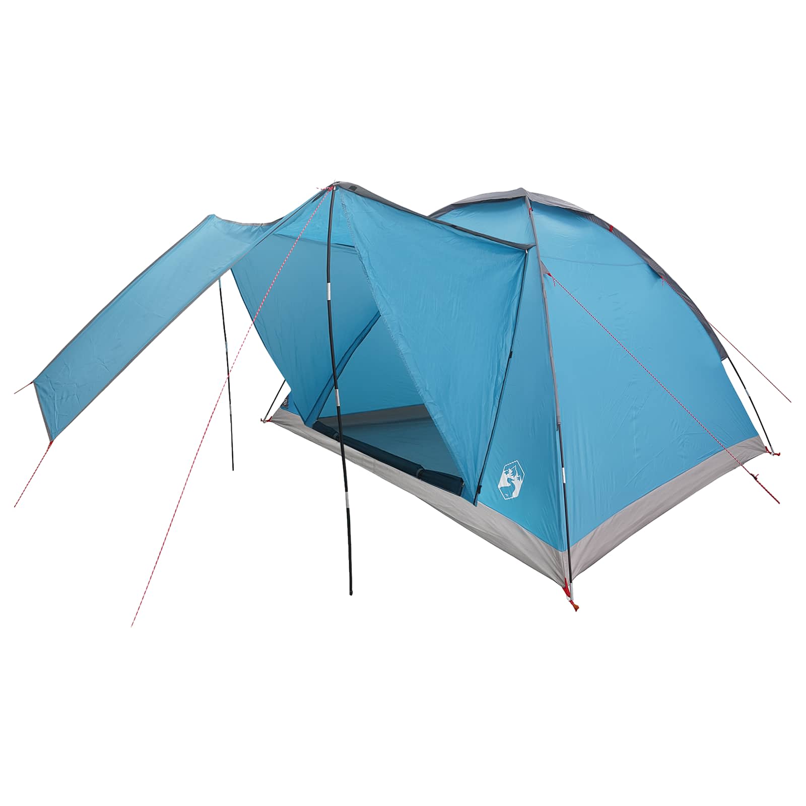 Tienda De Camping Con Techo Azul 4 Personas Poliéster Y Acero
