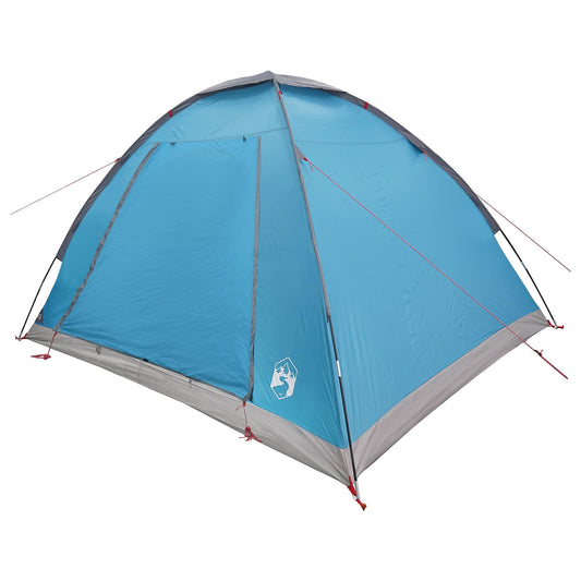 Tienda De Camping Con Techo Azul 4 Personas Poliéster Y Acero