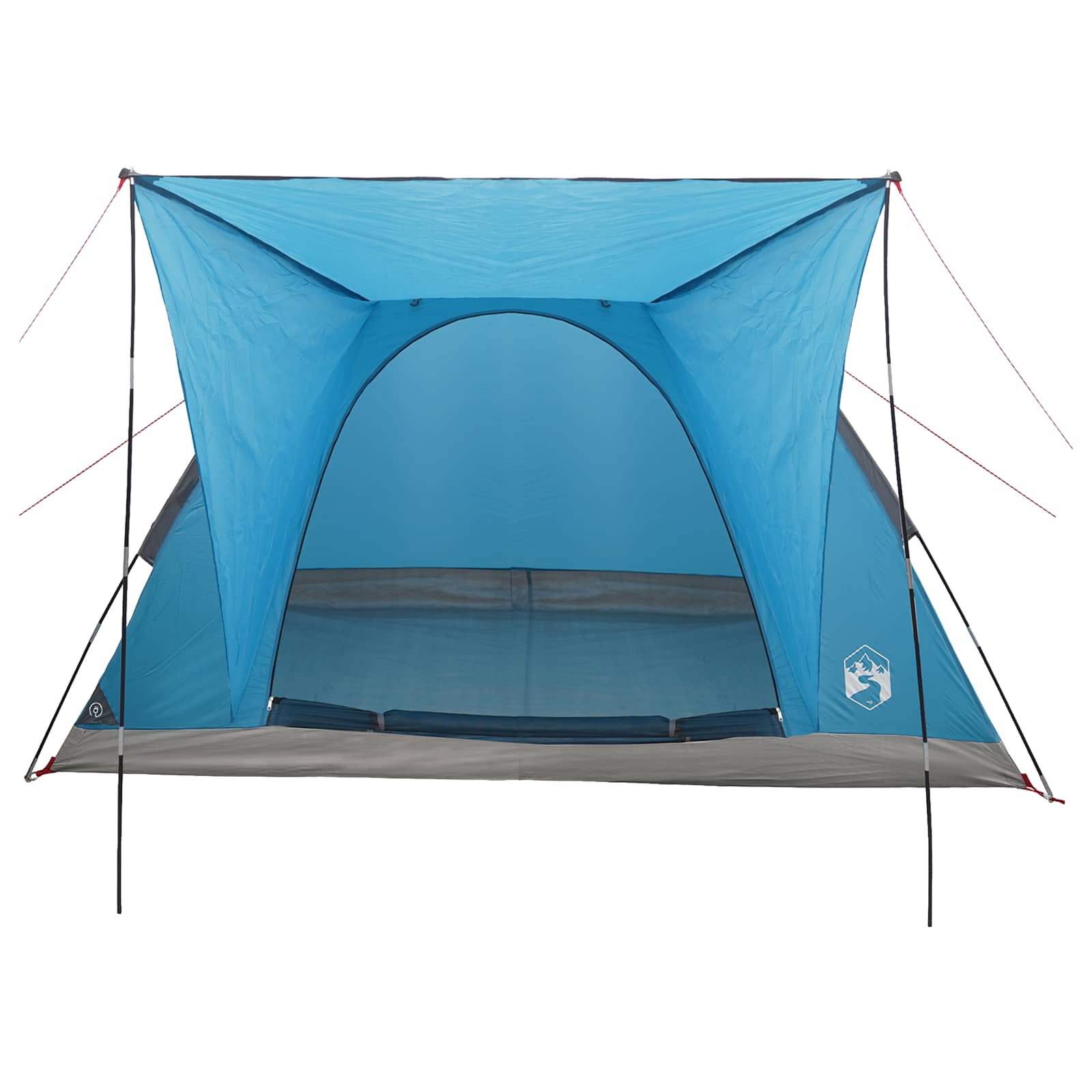 Tienda De Camping Con Techo Azul 4 Personas Poliéster Y Acero