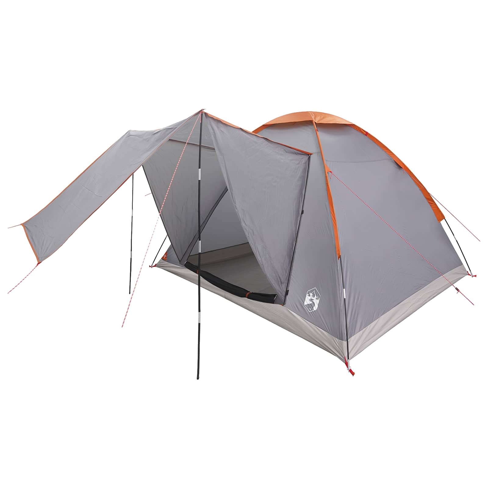 Tienda De Camping Gris Y Naranja 4 Personas Poliéster Y Acero