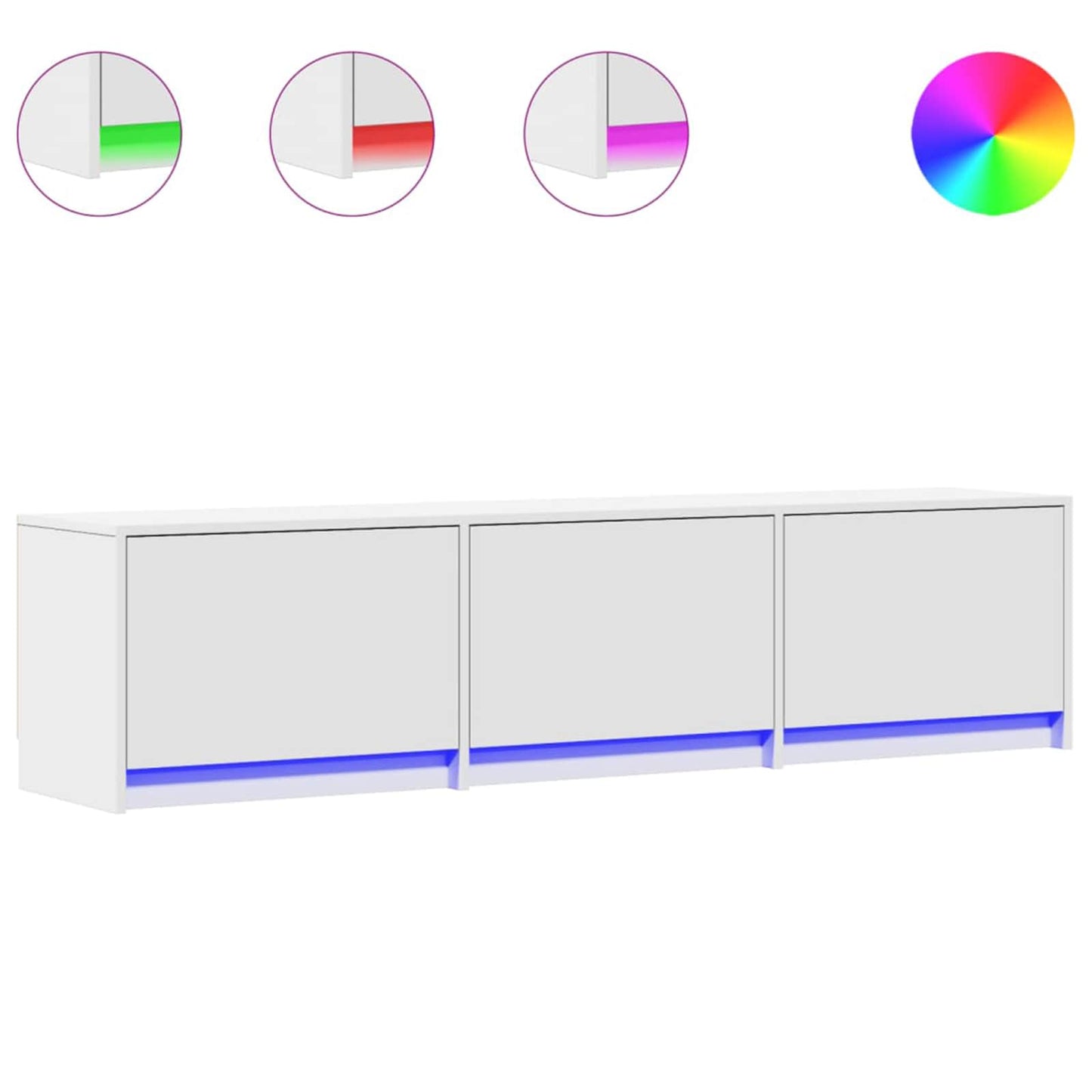 Mueble De Tv Con Led 165 X 34 X 40 Cm Madera De Ingeniería