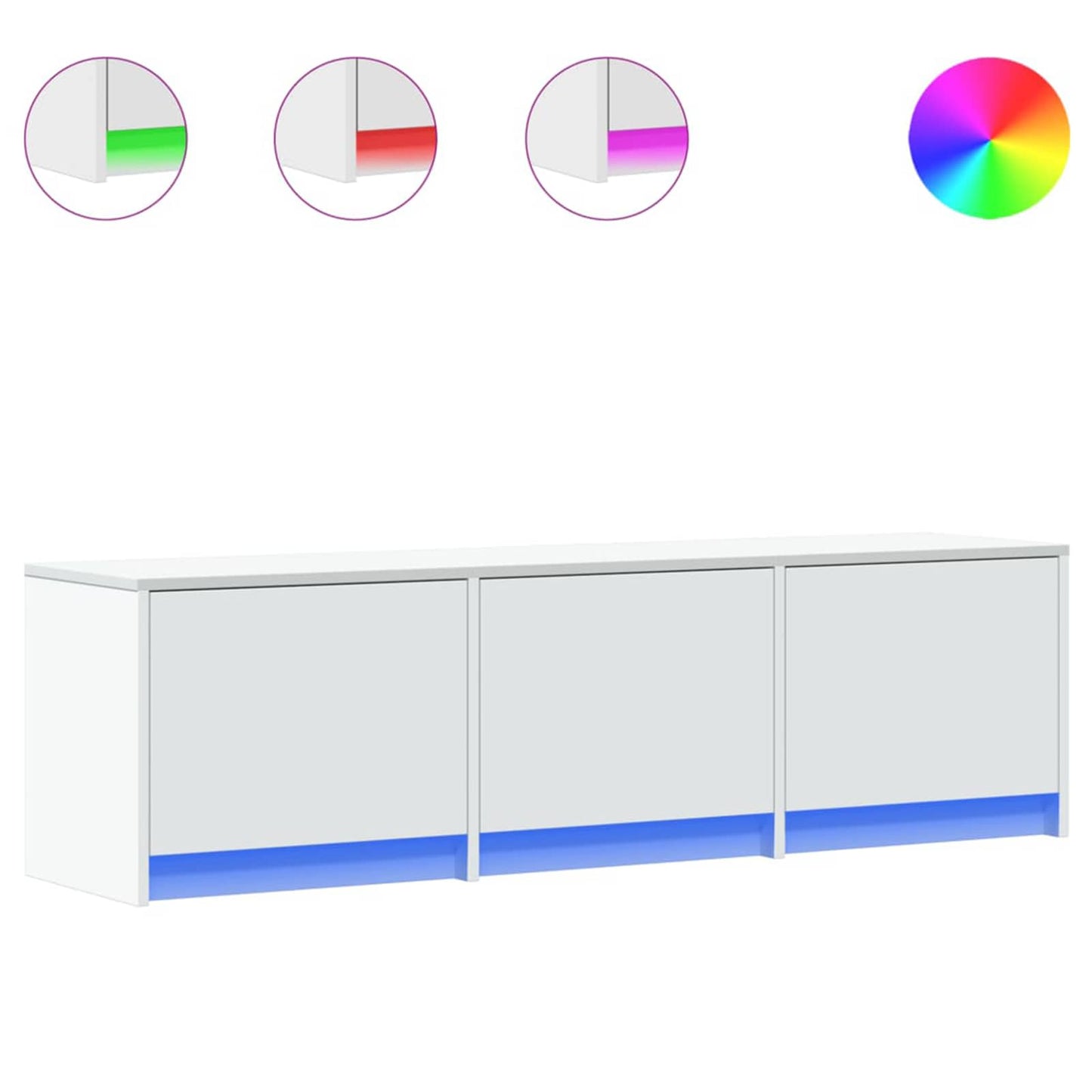 Mueble De Tv Con Led 140 X 34 X 40 Cm Madera De Ingeniería