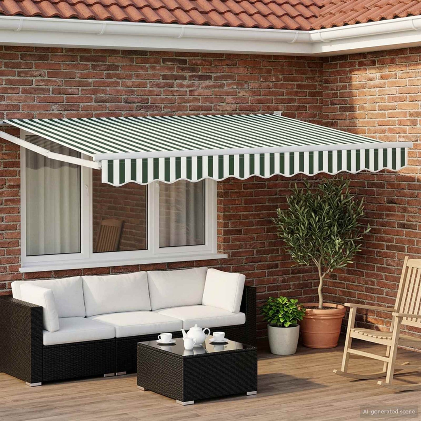 Toldo Retráctil Aluminio Y Tela Gris Antracita