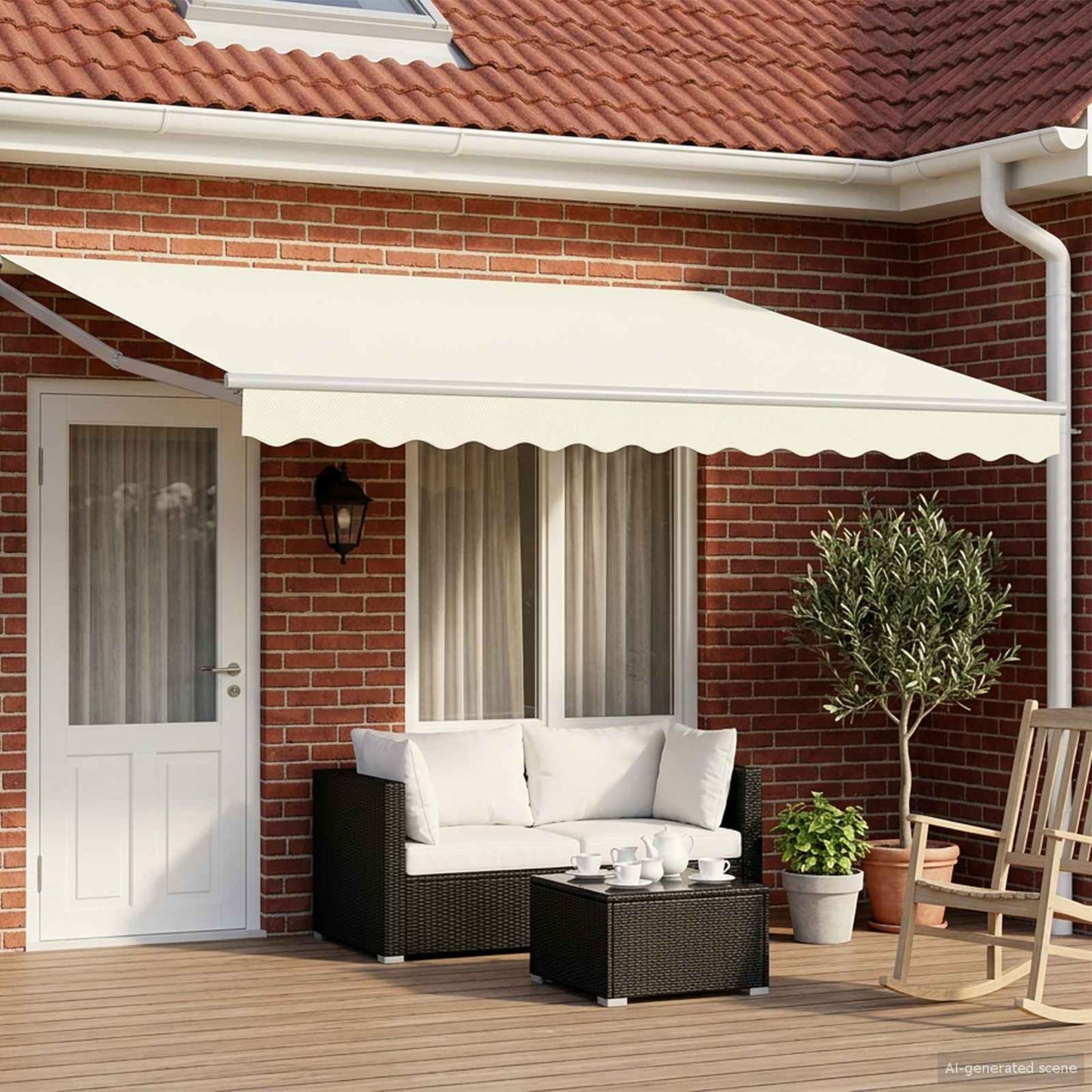 Toldo Retráctil Aluminio Y Tela Gris Antracita