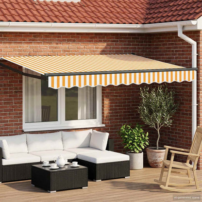 Toldo Retráctil Aluminio Y Tela Gris Antracita