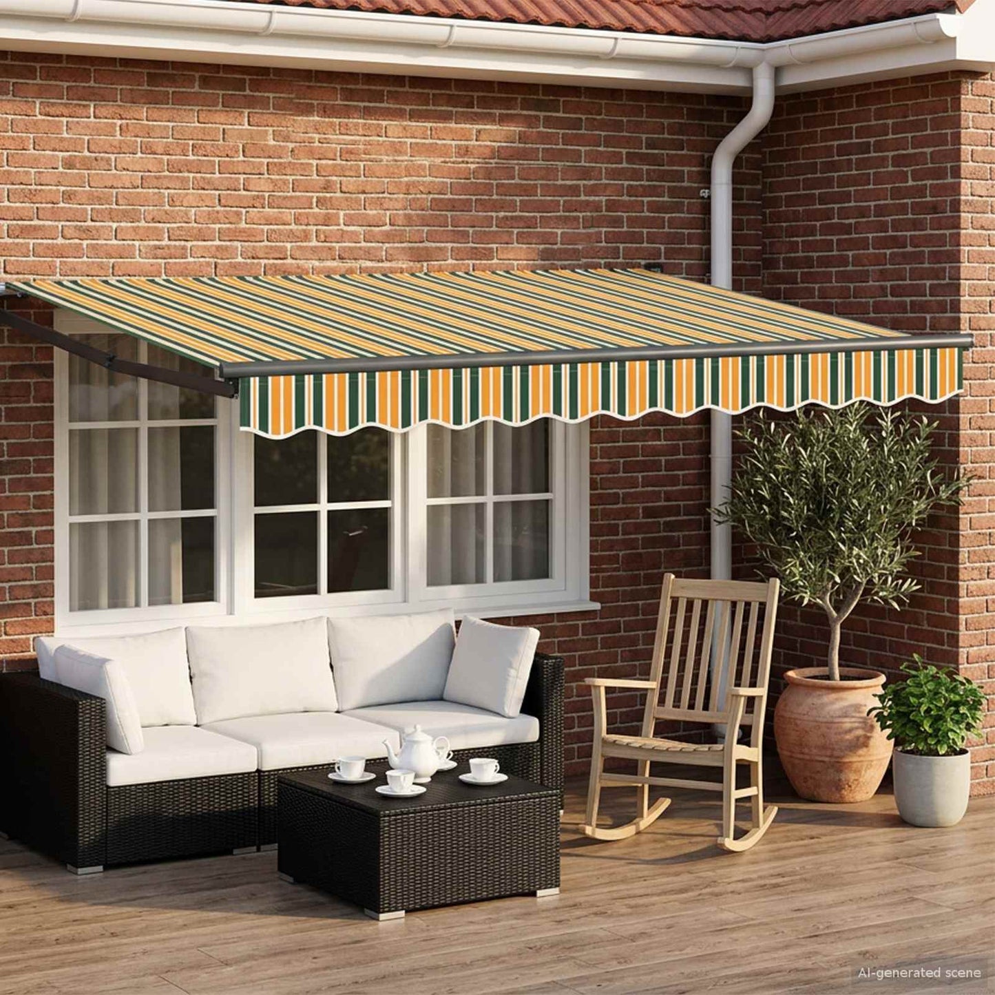 Toldo Retráctil Aluminio Y Tela Gris Antracita