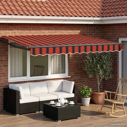 Toldo Retráctil Aluminio Y Tela Gris Antracita