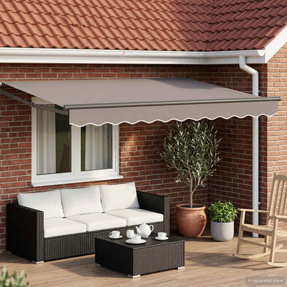 Toldo Retráctil Aluminio Y Tela Gris Antracita