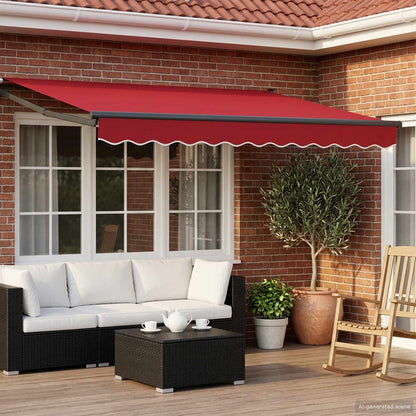 Toldo Retráctil Aluminio Y Tela Gris Antracita