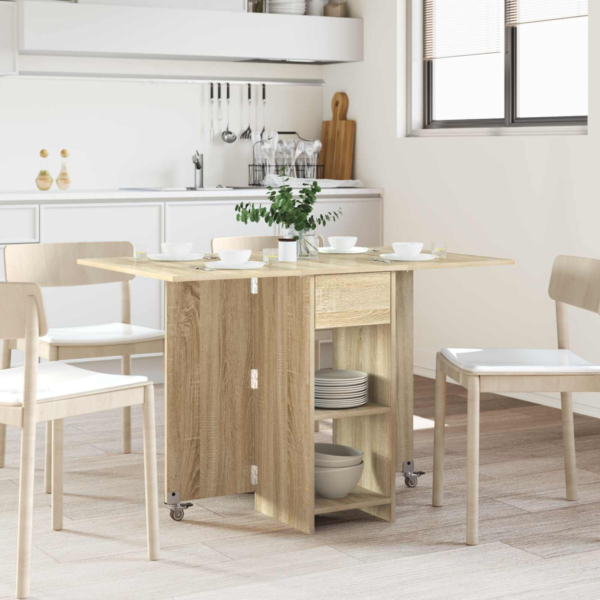 Mesa De Comedor 115 X 70 X 75 Cm Madera De Ingeniería