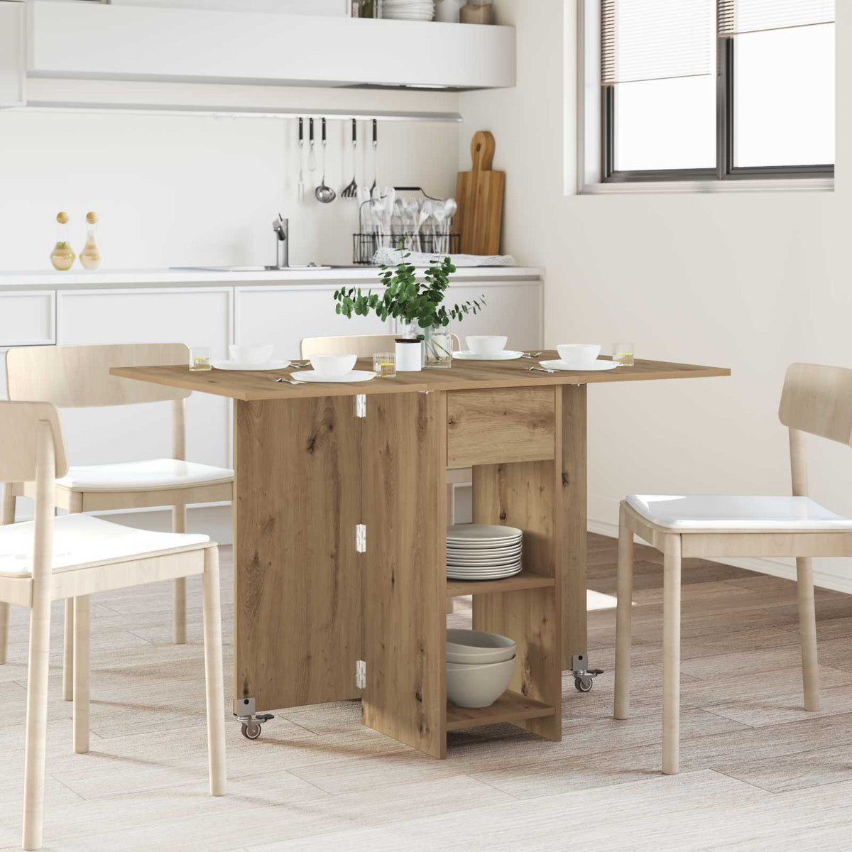 Mesa De Comedor 115 X 70 X 75 Cm Madera De Ingeniería