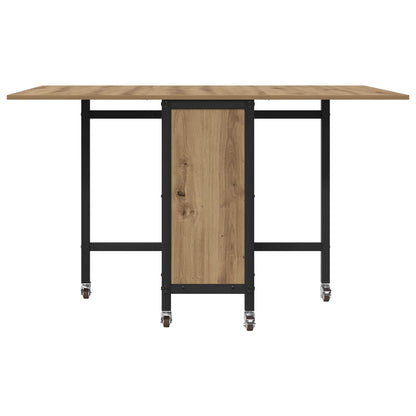 Mesa De Comedor Plegable Con Ruedas 130 X 80 X 76,5 Cm Acero Pb