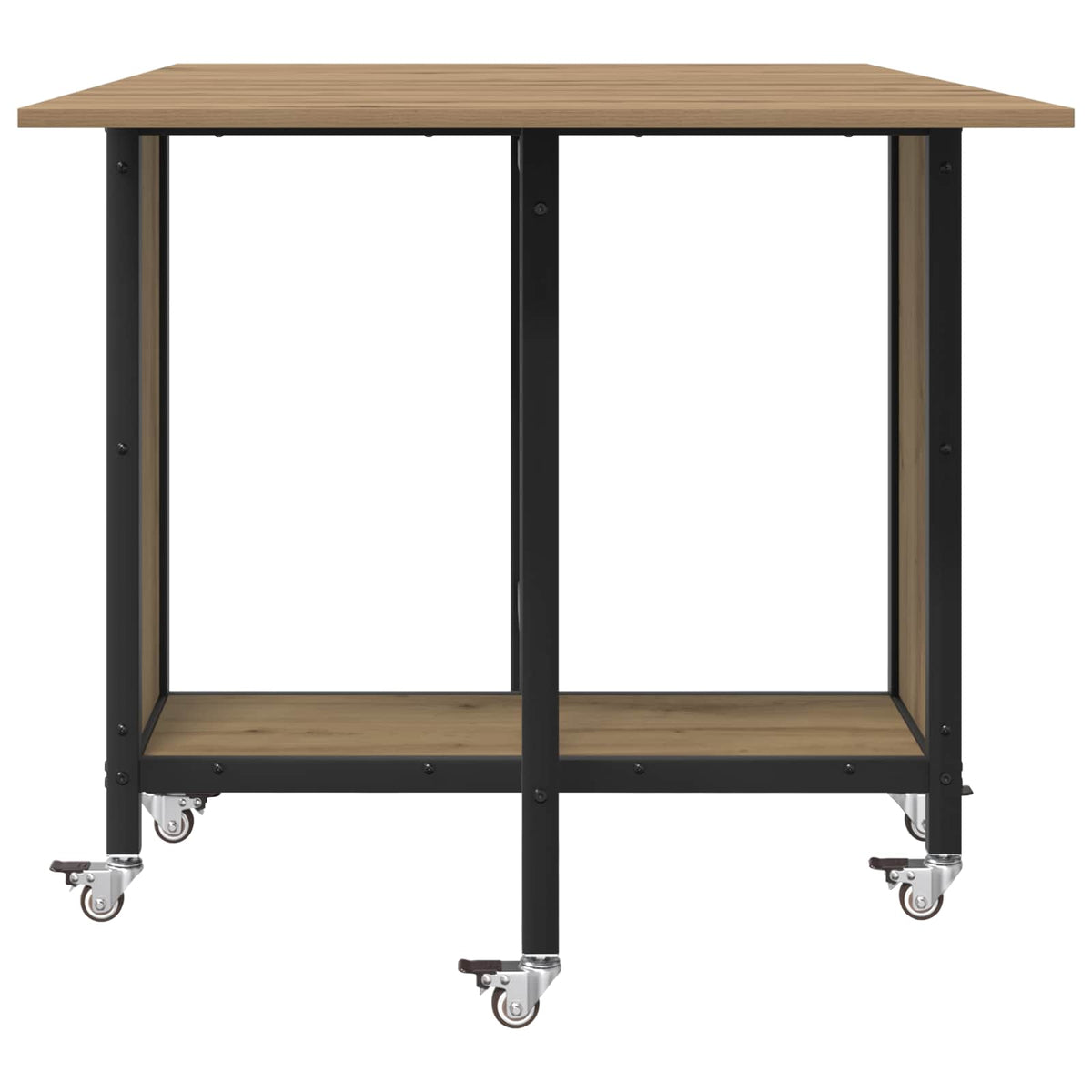 Mesa De Comedor Plegable Con Ruedas 130 X 80 X 76,5 Cm Acero Pb