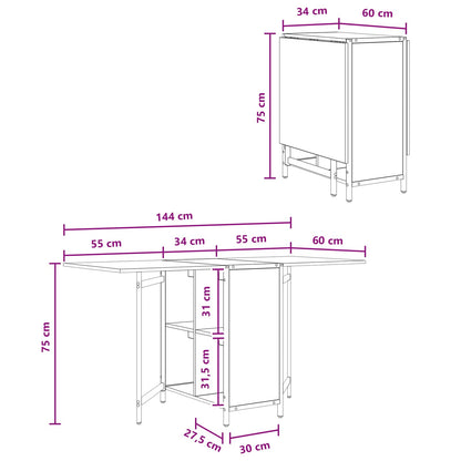 Mesa De Comedor 144 X 60 X 75 Cm Madera De Ingeniería