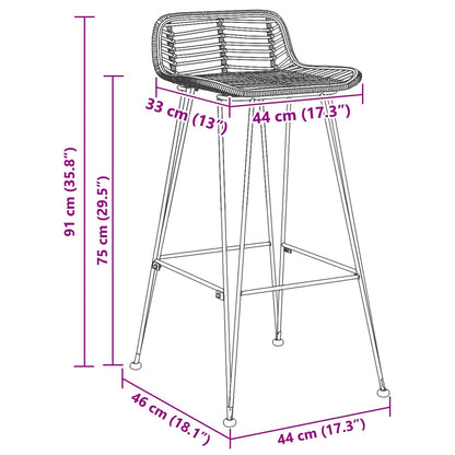 Silla De Bar 44 X 46 X 91 Cm Hierro Redondo De 10 Mm