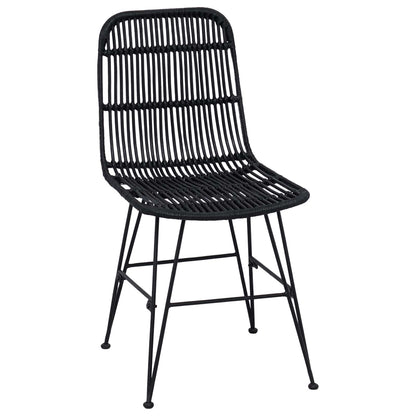 Silla De Comedor 2 Uds. Ratán Y Acero 41 X 55 X 85 Cm