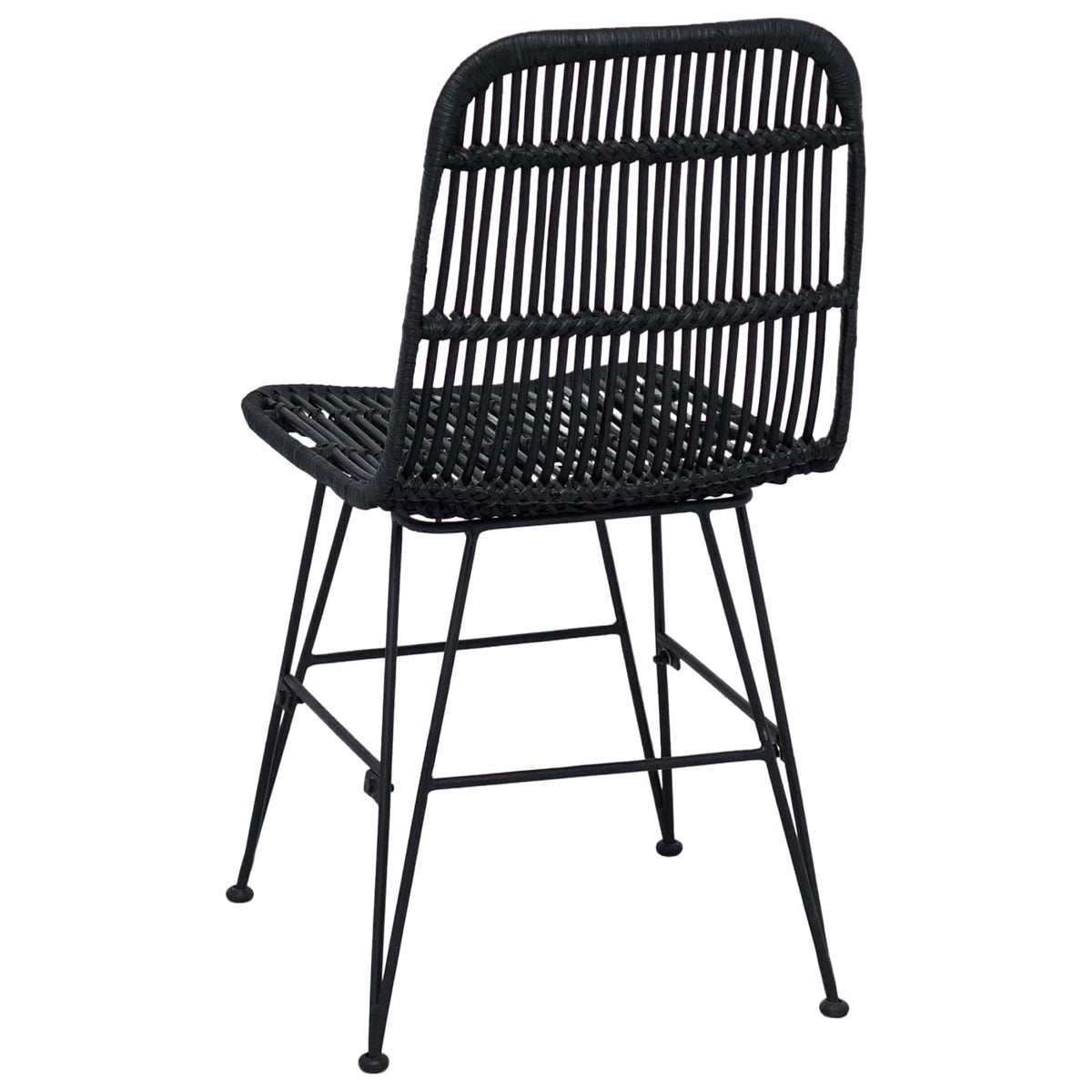 Silla De Comedor 2 Uds. Ratán Y Acero 41 X 55 X 85 Cm