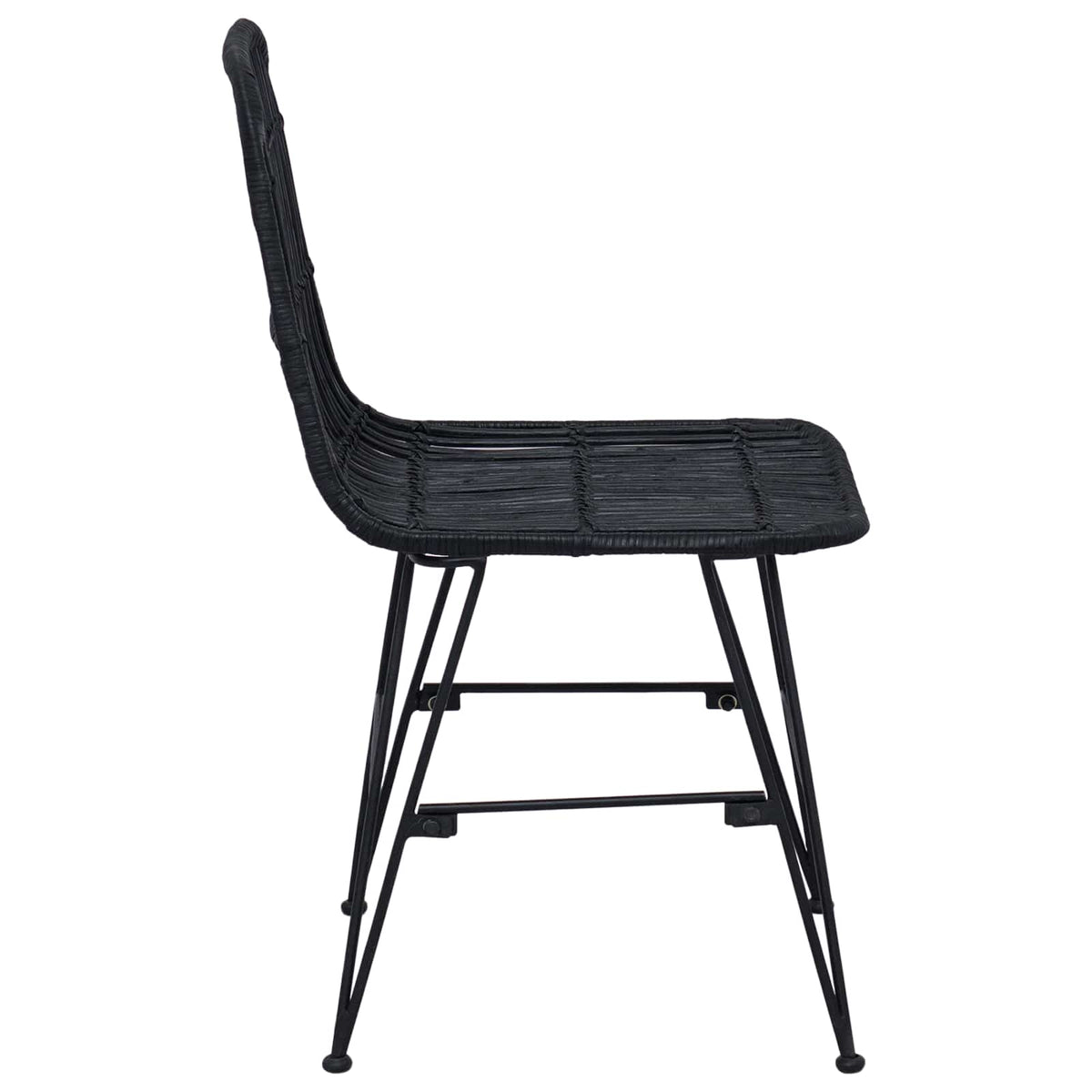Silla De Comedor 2 Uds. Ratán Y Acero 41 X 55 X 85 Cm