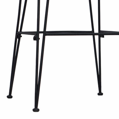 Taburete De Bar 2 Uds. 44 X 55 X 109 Cm Ratán Y Acero