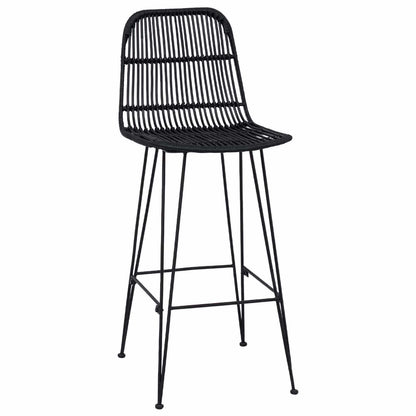 Taburete De Bar 2 Uds. 44 X 55 X 109 Cm Ratán Y Acero