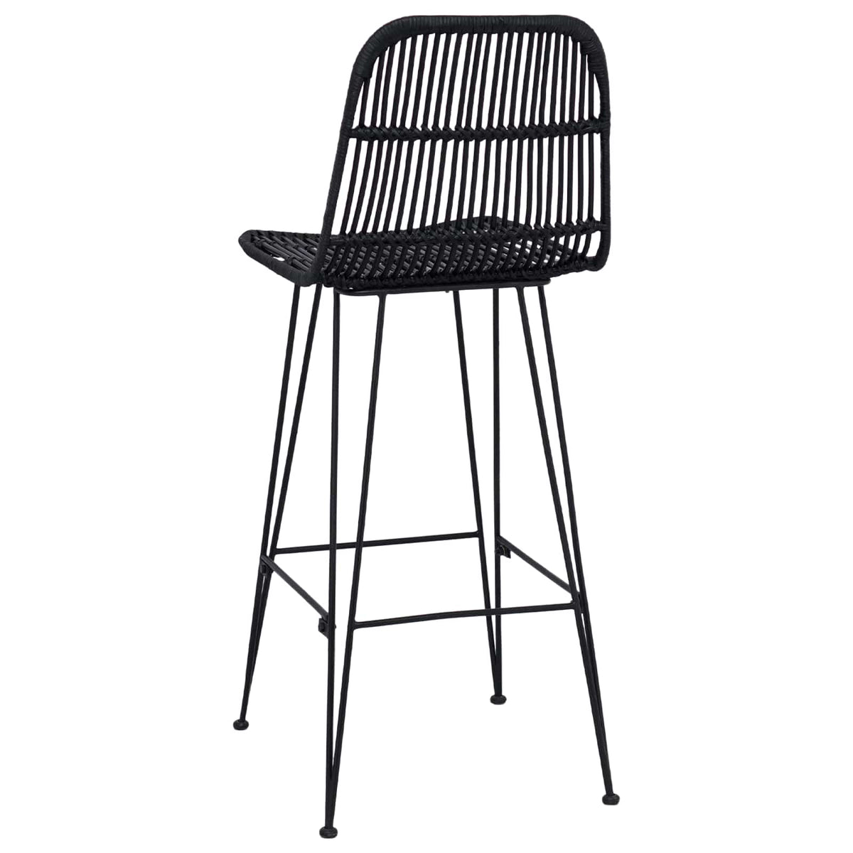 Taburete De Bar 2 Uds. 44 X 55 X 109 Cm Ratán Y Acero