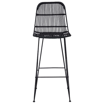 Taburete De Bar 2 Uds. 44 X 55 X 109 Cm Ratán Y Acero