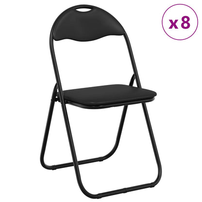 Silla Plegable 8 Uds. Cuero Sintético 48 X 43,5 X 81 Cm