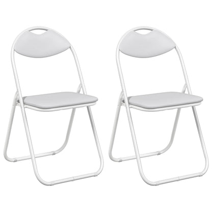 Silla Plegable 2 Uds. Cuero Sintético 48 X 43,5 X 81 Cm