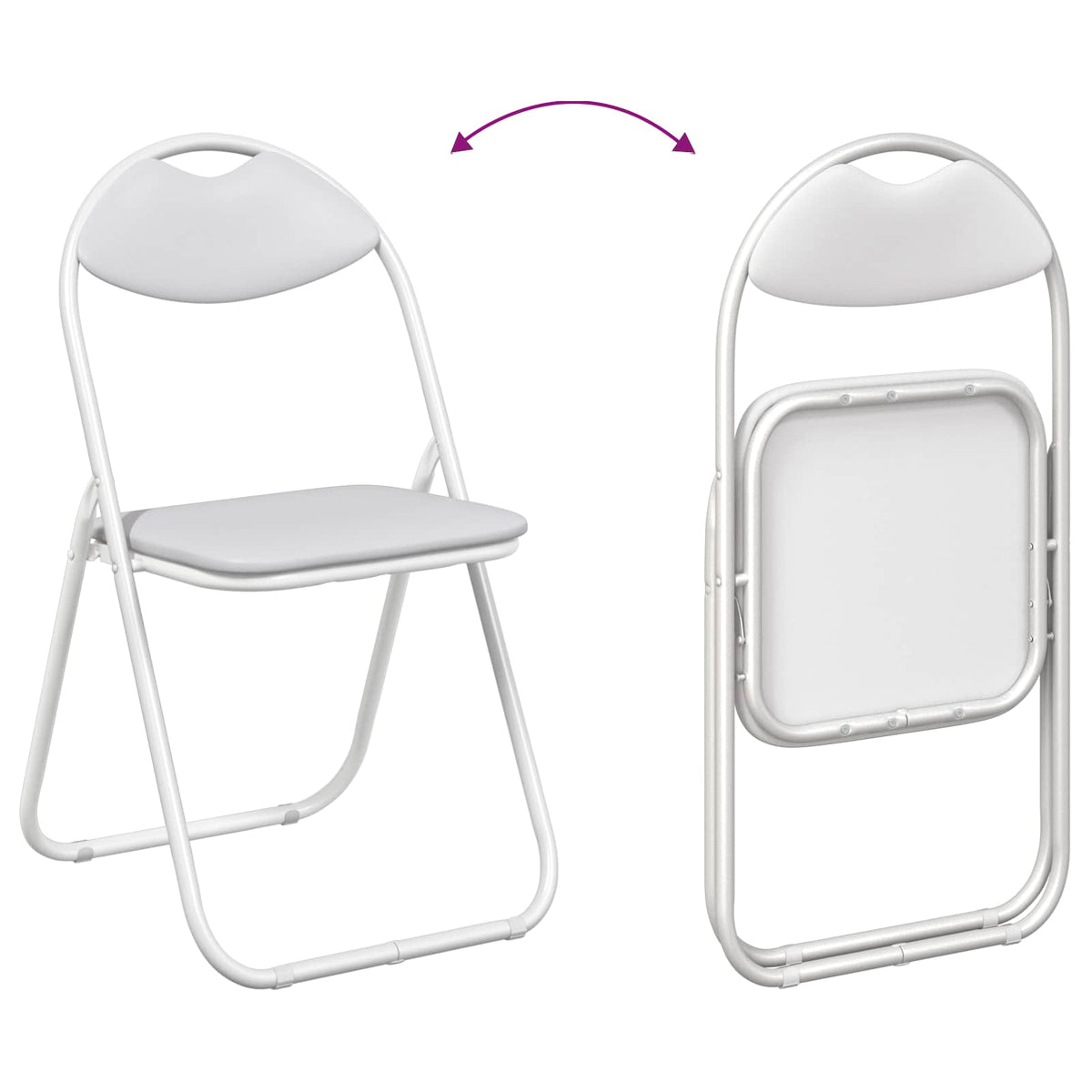 Silla Plegable 2 Uds. Cuero Sintético 48 X 43,5 X 81 Cm