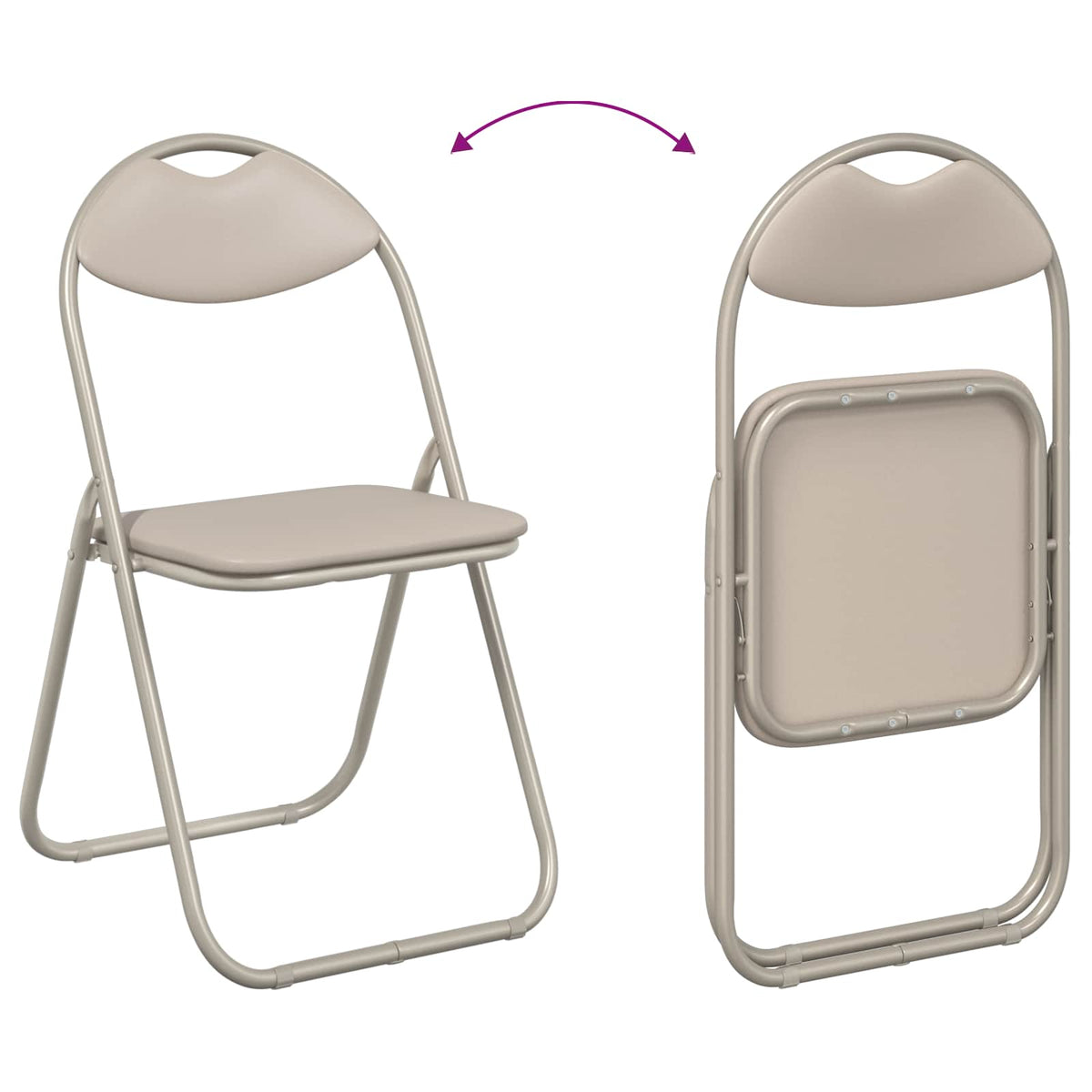 Silla Plegable 2 Uds. Cuero Sintético 48 X 43,5 X 81 Cm