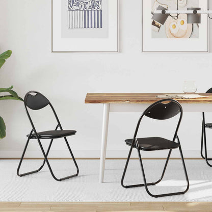 Silla Plegable 2 Uds. Cuero Sintético 48 X 43,5 X 81 Cm