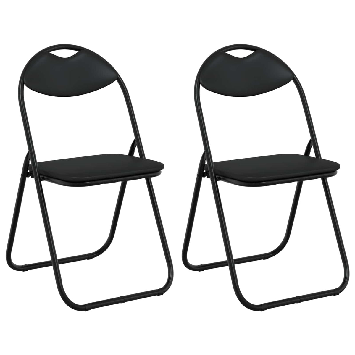 Silla Plegable 2 Uds. Cuero Sintético 48 X 43,5 X 81 Cm