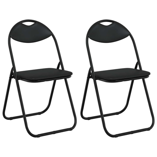 Silla Plegable 2 Uds. Cuero Sintético 48 X 43,5 X 81 Cm