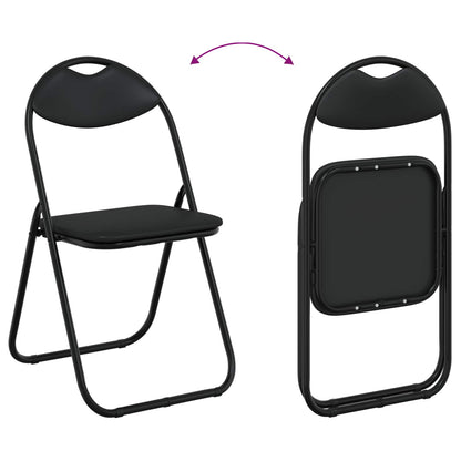 Silla Plegable 2 Uds. Cuero Sintético 48 X 43,5 X 81 Cm