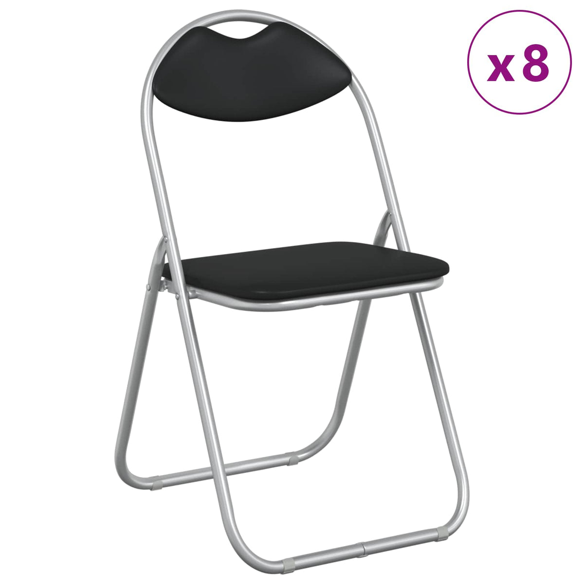 Silla Plegable 8 Uds. Cuero Sintético