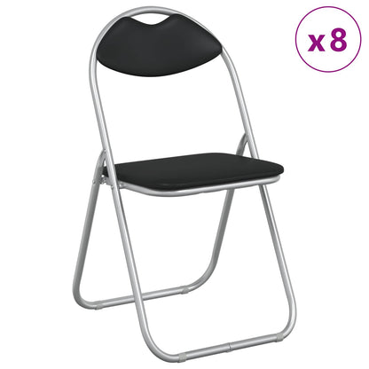 Silla Plegable 8 Uds. Cuero Sintético