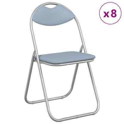 Silla Plegable 8 Uds. Cuero Sintético 48 X 43,5 X 81 Cm