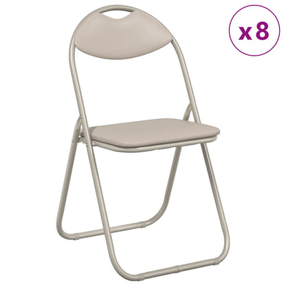 Silla Plegable 8 Uds. Cuero Sintético 48 X 43,5 X 81 Cm