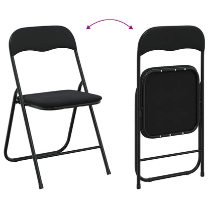 Silla Plegable 8 Uds. Terciopelo Negro 48 X 44 X 78 Cm