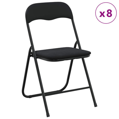 Silla Plegable 8 Uds. Terciopelo Negro 48 X 44 X 78 Cm