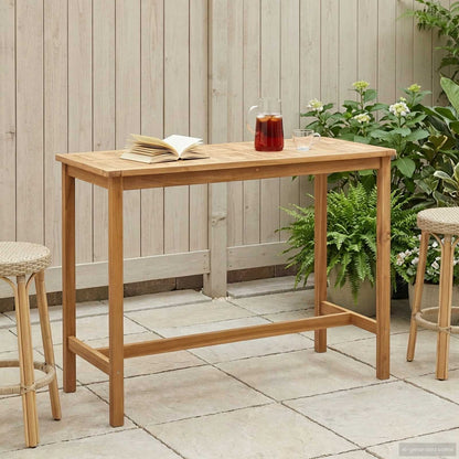 Mesa De Bar Natural Teak Sólido