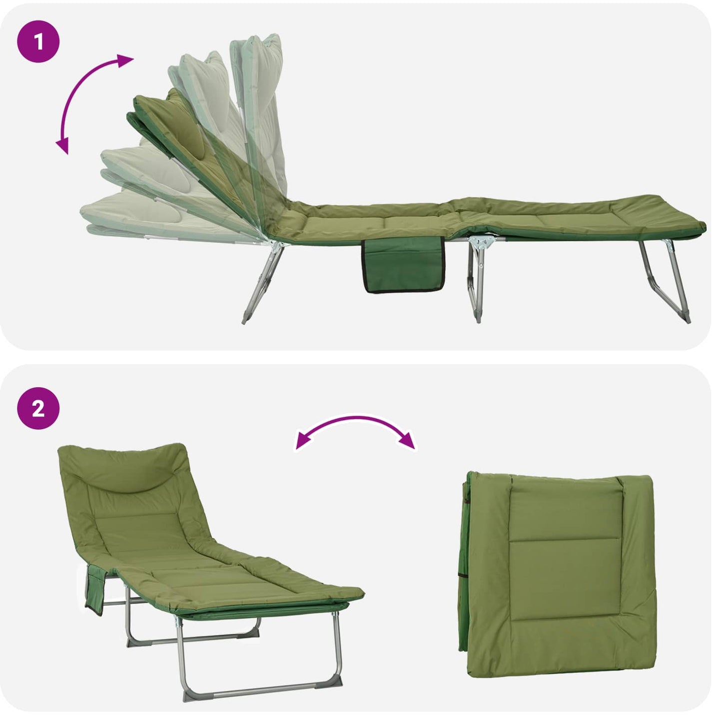 Tumbona Plegable Con Cojín
