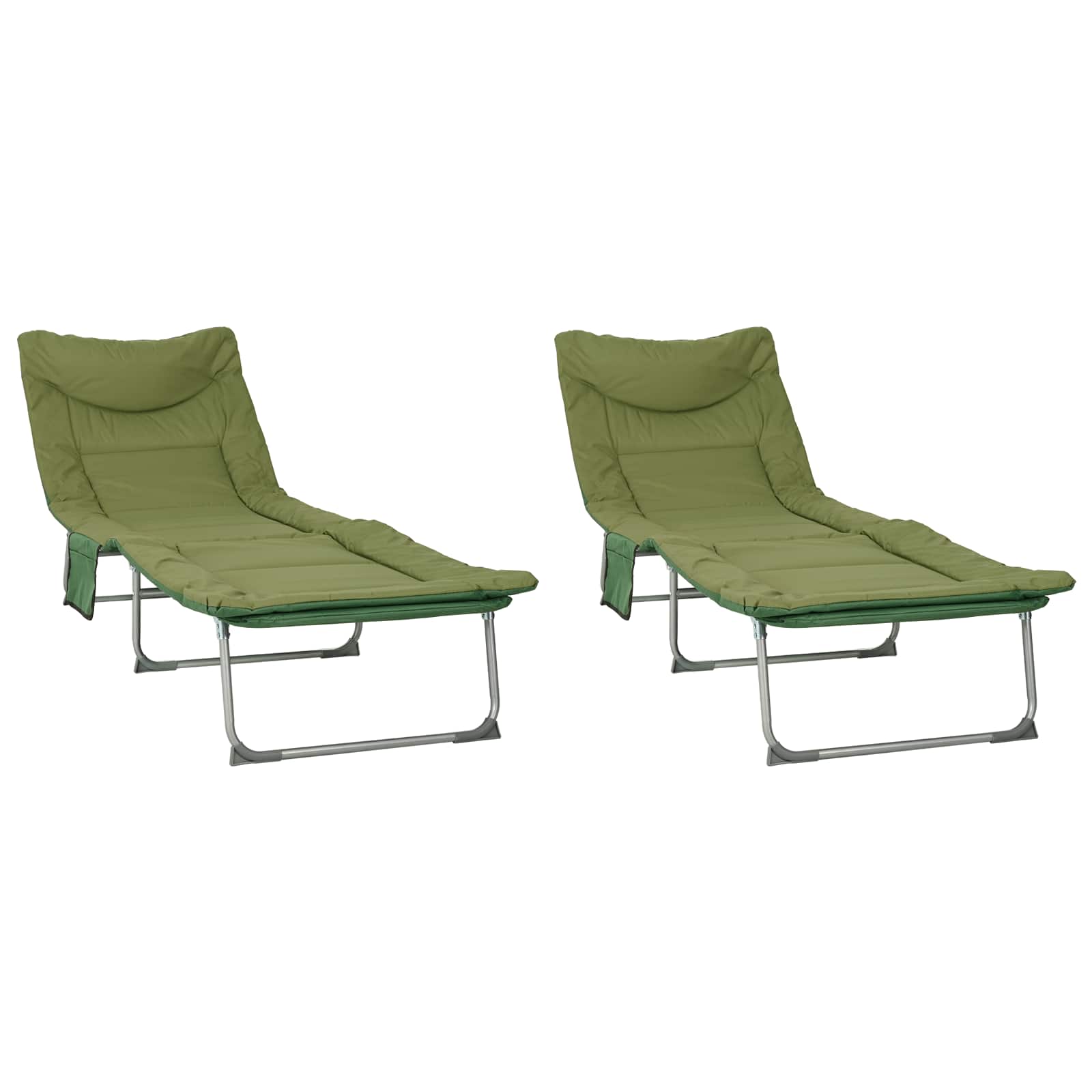 Tumbona Plegable Con Cojín 2 Pcs
