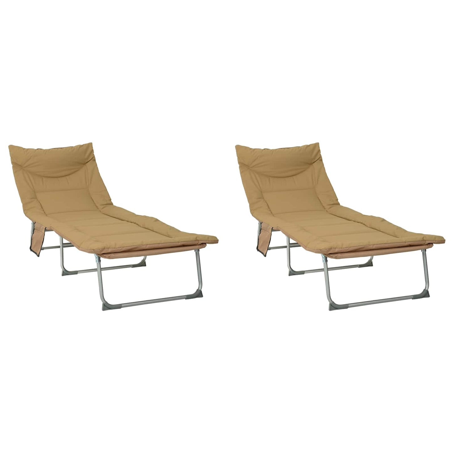 Tumbona Plegable Con Cojín 2 Pcs