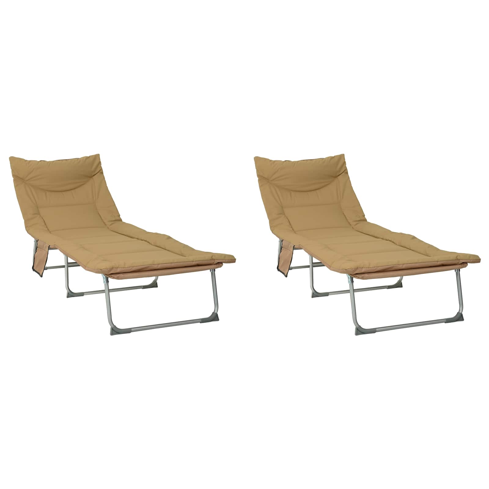 Tumbona Plegable Con Cojín 2 Pcs