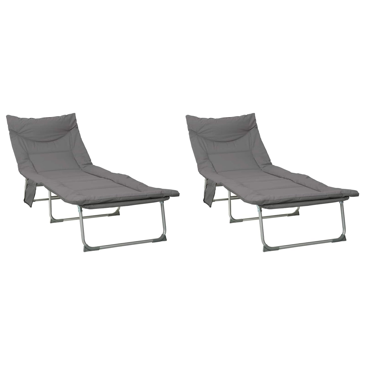 Tumbona Plegable Con Cojín 2 Pcs