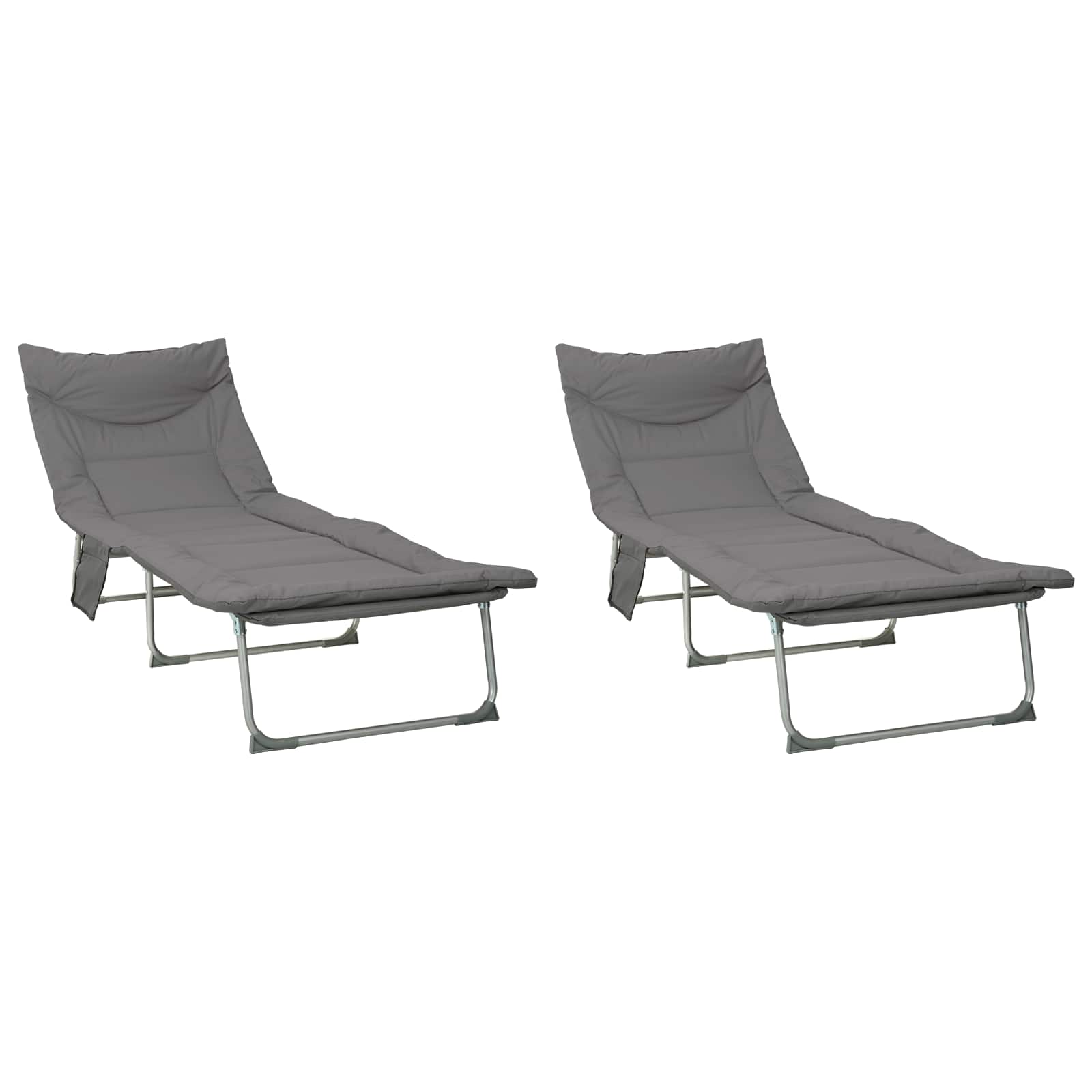 Tumbona Plegable Con Cojín 2 Pcs