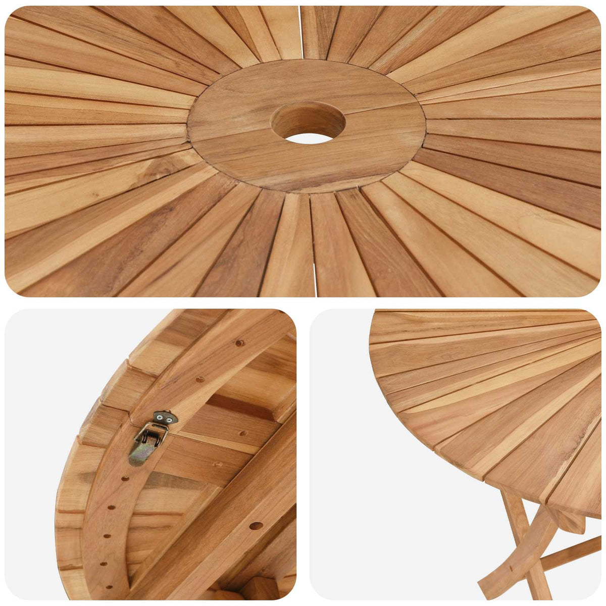Mesa De Jardín Plegable Natural