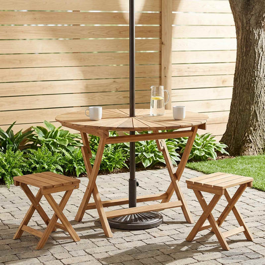 Mesa De Jardín Plegable Natural